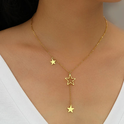 Stainless Steel Star Tassel Necklace