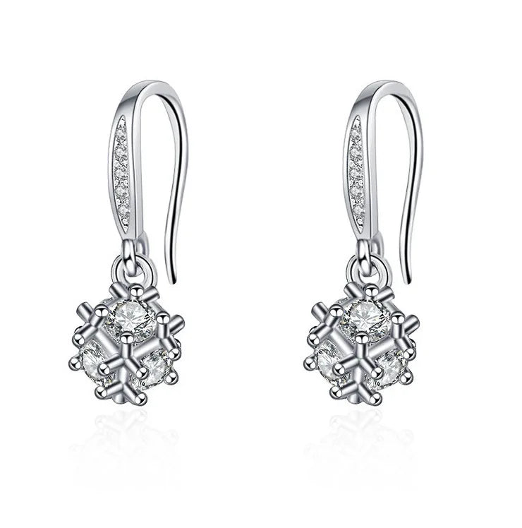Sterling Silver Crystal CZ Stud Earrings