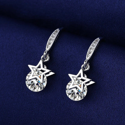 Sterling Silver Crystal CZ Stud Earrings