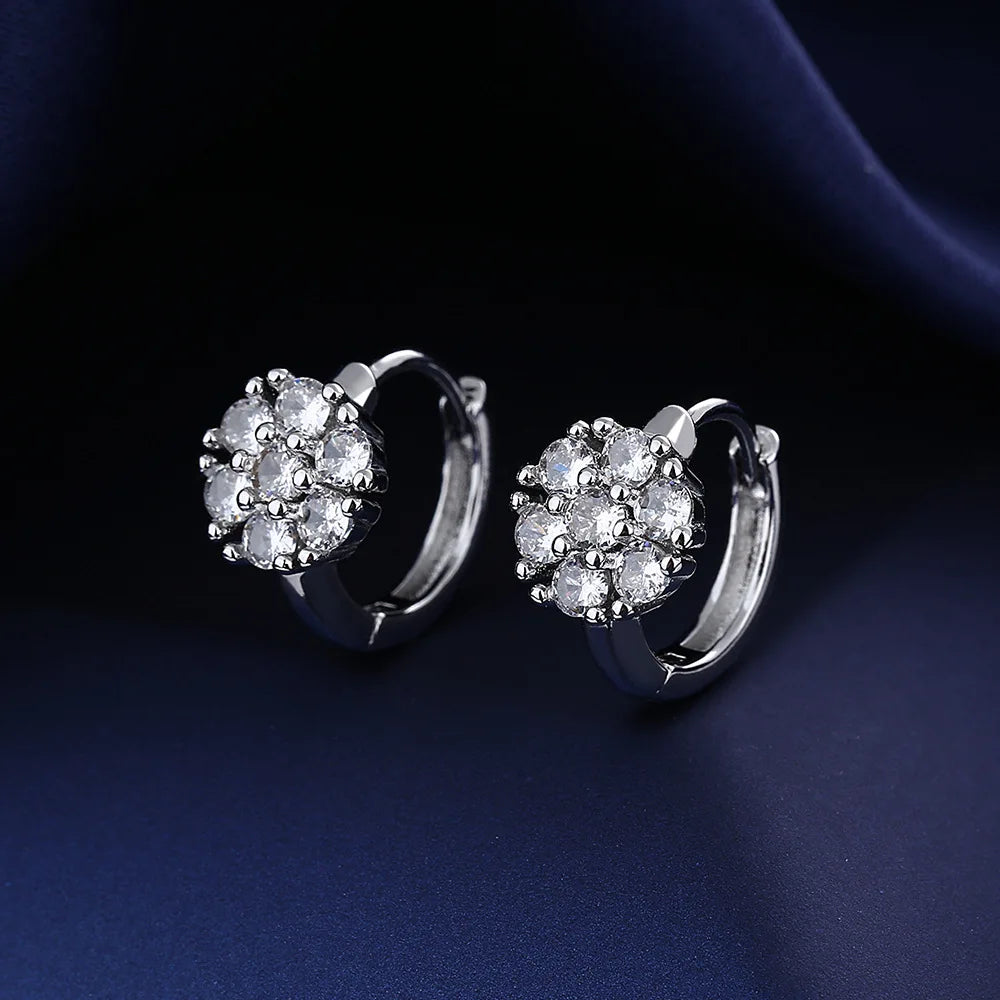 Sterling Silver Crystal CZ Stud Earrings