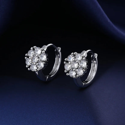 Sterling Silver Crystal CZ Stud Earrings