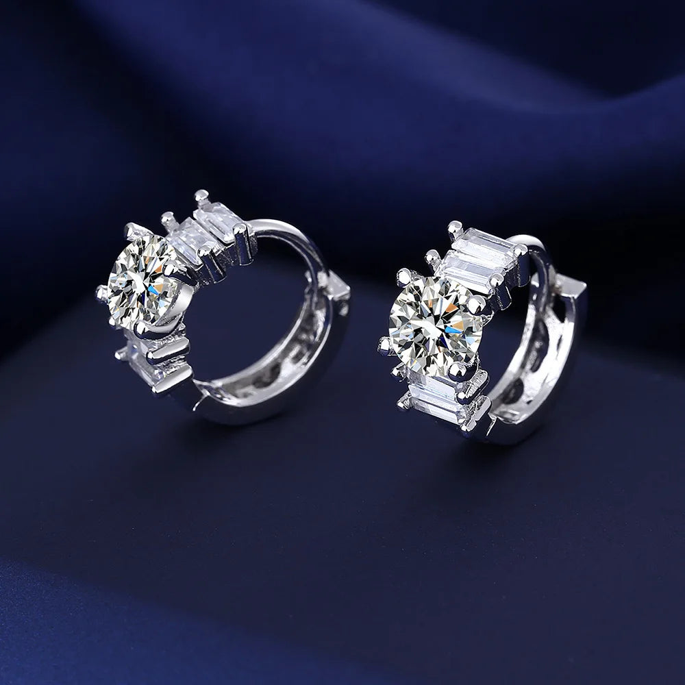 Sterling Silver Crystal CZ Stud Earrings