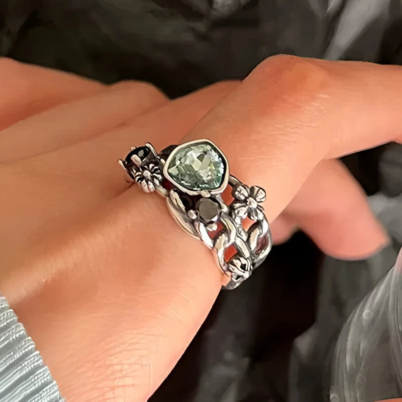 925 Sterling Silver Flower Lace Ring