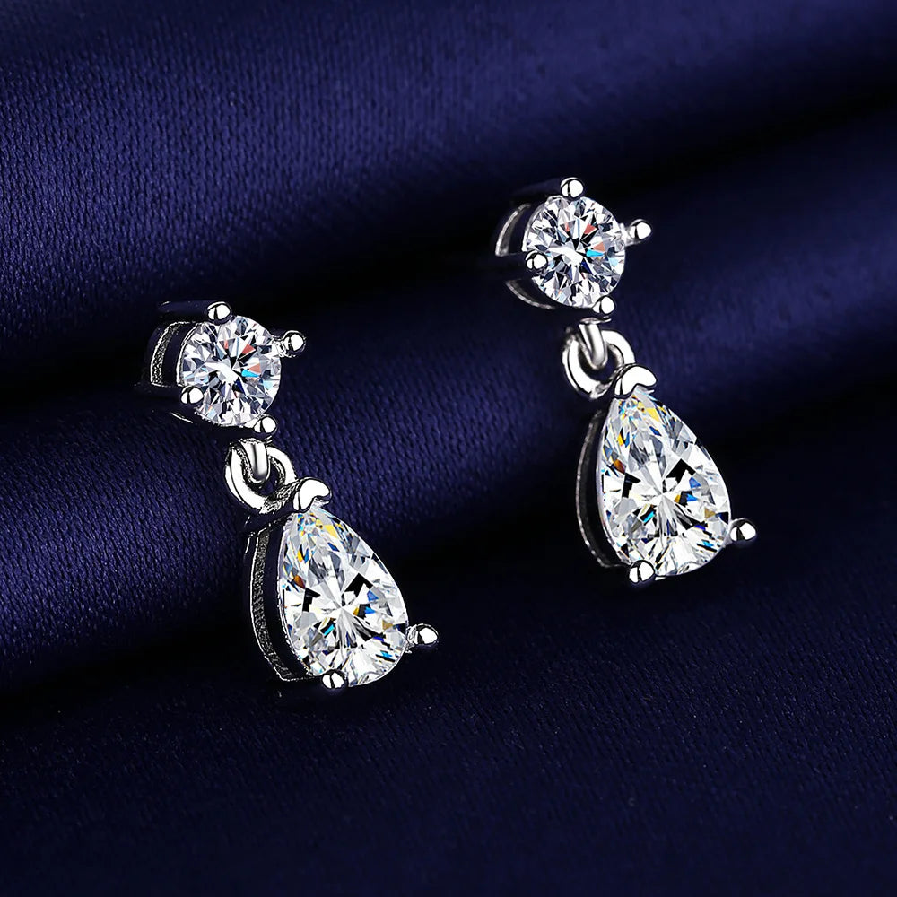 Sterling Silver Crystal CZ Stud Earrings