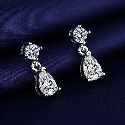 Sterling Silver Crystal CZ Stud Earrings