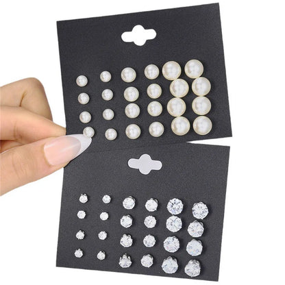 Women’s Pearl & Stud Earrings Set