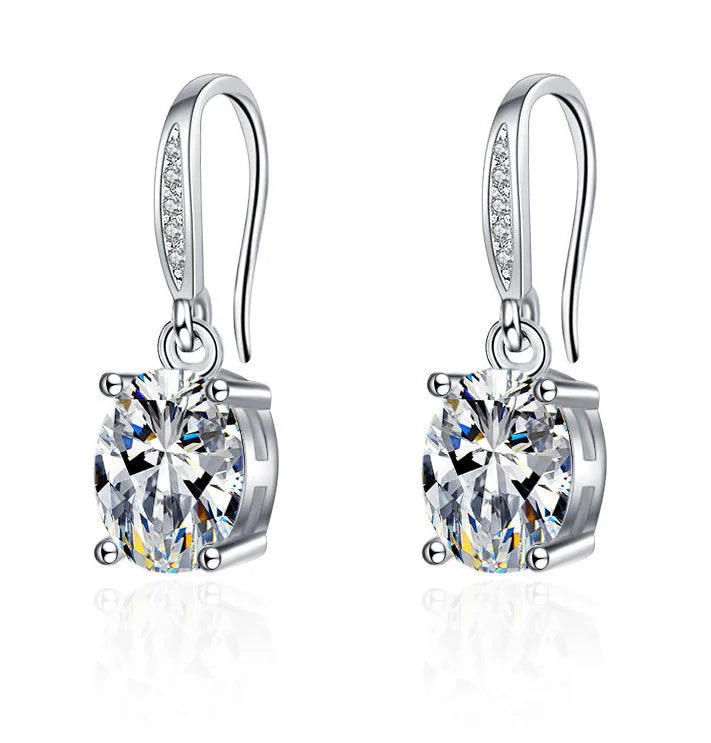 Sterling Silver Crystal CZ Stud Earrings
