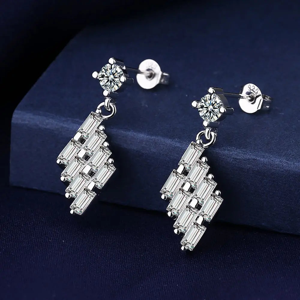Sterling Silver Crystal CZ Stud Earrings