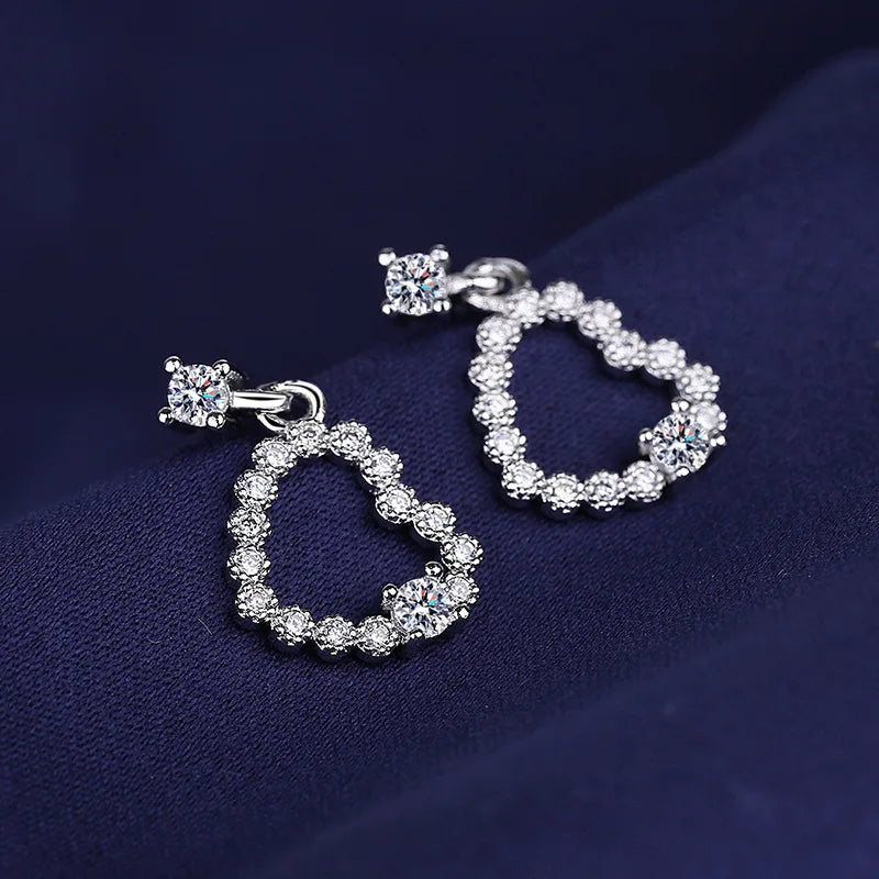 Sterling Silver Crystal CZ Stud Earrings