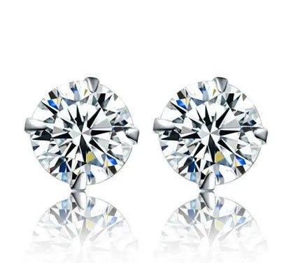 925 Sterling Silver CZ Stud Earrings
