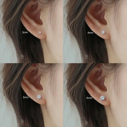 925 Sterling Silver CZ Stud Earrings