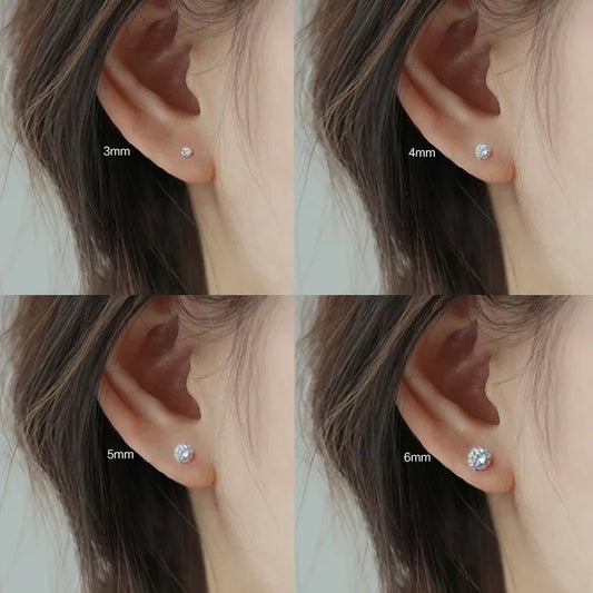 925 Sterling Silver CZ Stud Earrings