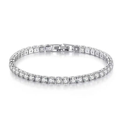 Silver Zircon Tennis Bracelet For Women