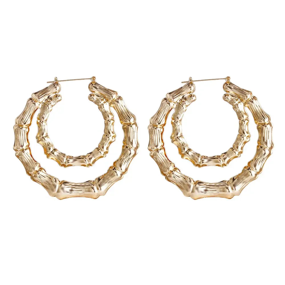 Punk Big Statement Bamboo Round Hoops