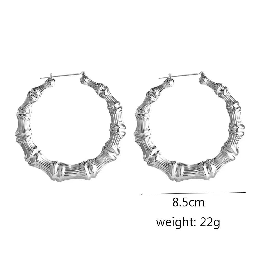 Punk Big Statement Bamboo Round Hoops