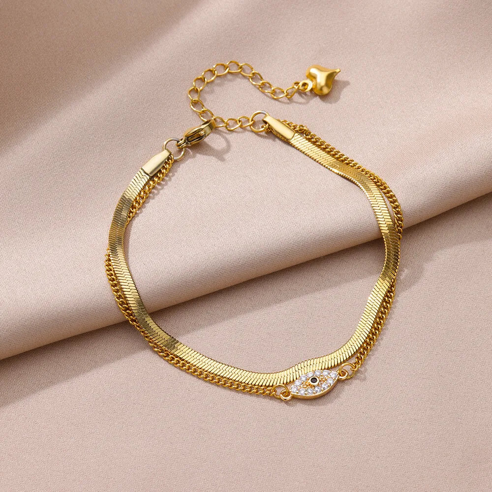 Gold Pearl Chain Anklet For Women