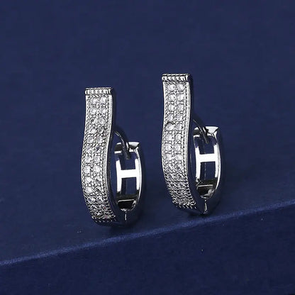 Sterling Silver Crystal CZ Stud Earrings