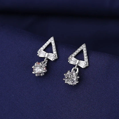 Sterling Silver Crystal CZ Stud Earrings