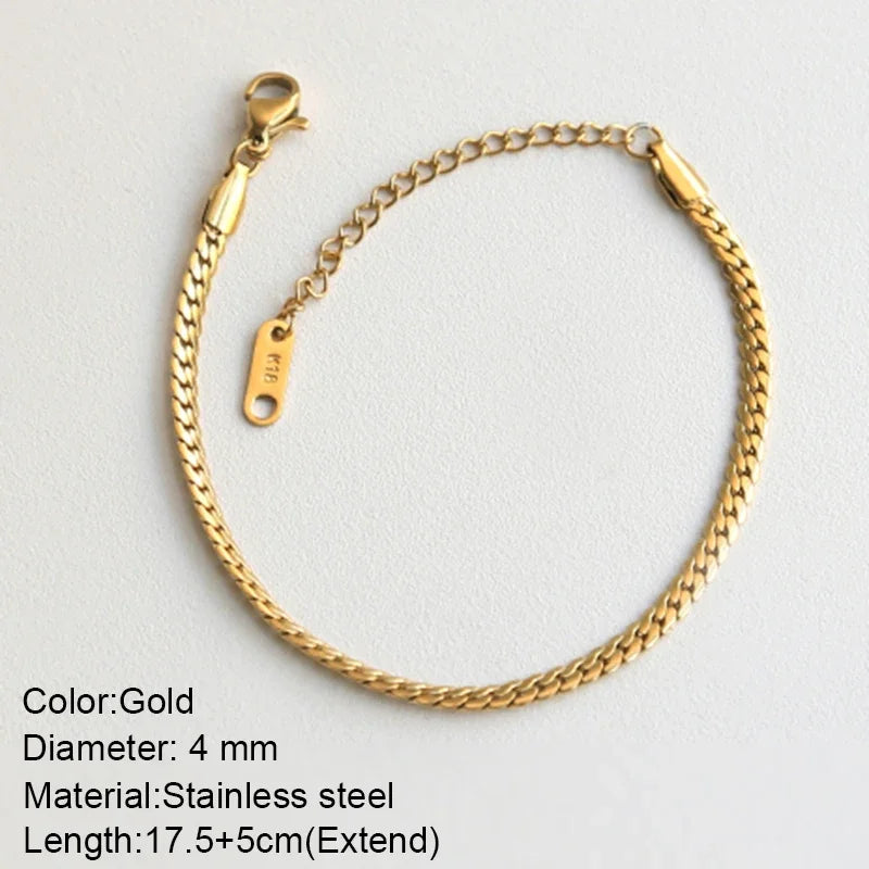 Gold Twist Cuban Chain Bracelet