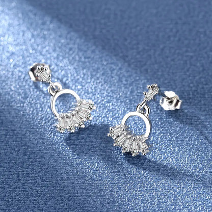 Sterling Silver Crystal CZ Stud Earrings