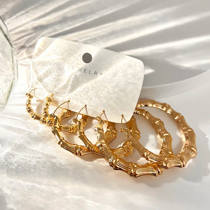 Gold Geometry Hoop Set