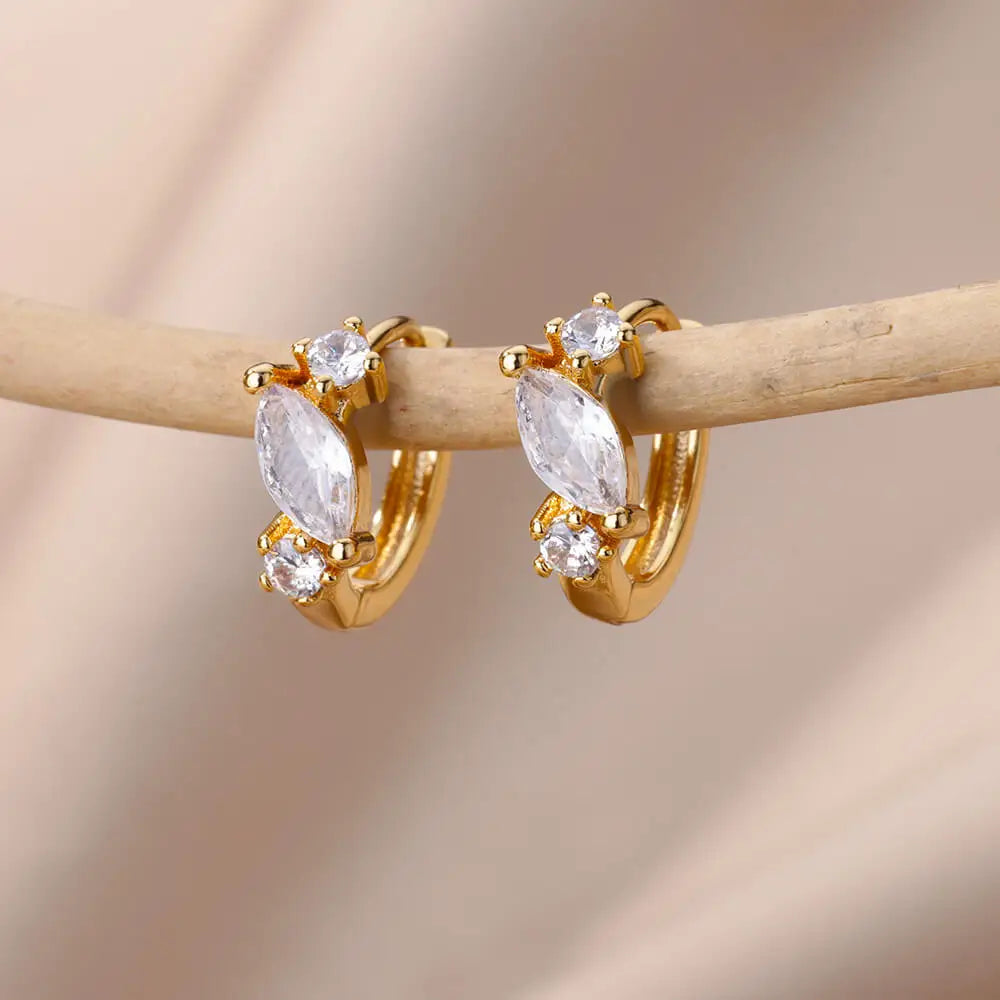 Fashion Zircon Circle Drop Earring For Women