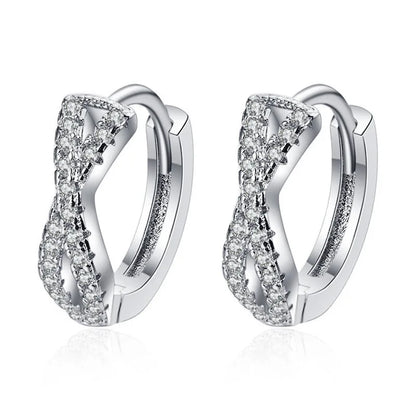 Sterling Silver Crystal CZ Stud Earrings